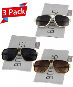 Oversized Designer Metal Frame Classic Retro Square Aviator Fashion Sunglasses For Men - CU18IN6X2TM $16.59