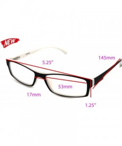 Rectangular Soft Matte Black w/ 2 Tone Reading Glasses Spring Hinge 0.74 Oz - R1 Matte Black Matte White - C318WY06DRT $18.77