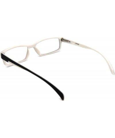 Rectangular Soft Matte Black w/ 2 Tone Reading Glasses Spring Hinge 0.74 Oz - R1 Matte Black Matte White - C318WY06DRT $18.77