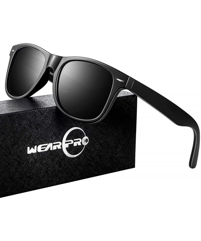 Wayfarer Sunglasses for Men Vintage Polarized Sun Glasses Fashion Shades WP1001 - Matt Black - CW18OLZYQE8 $10.29