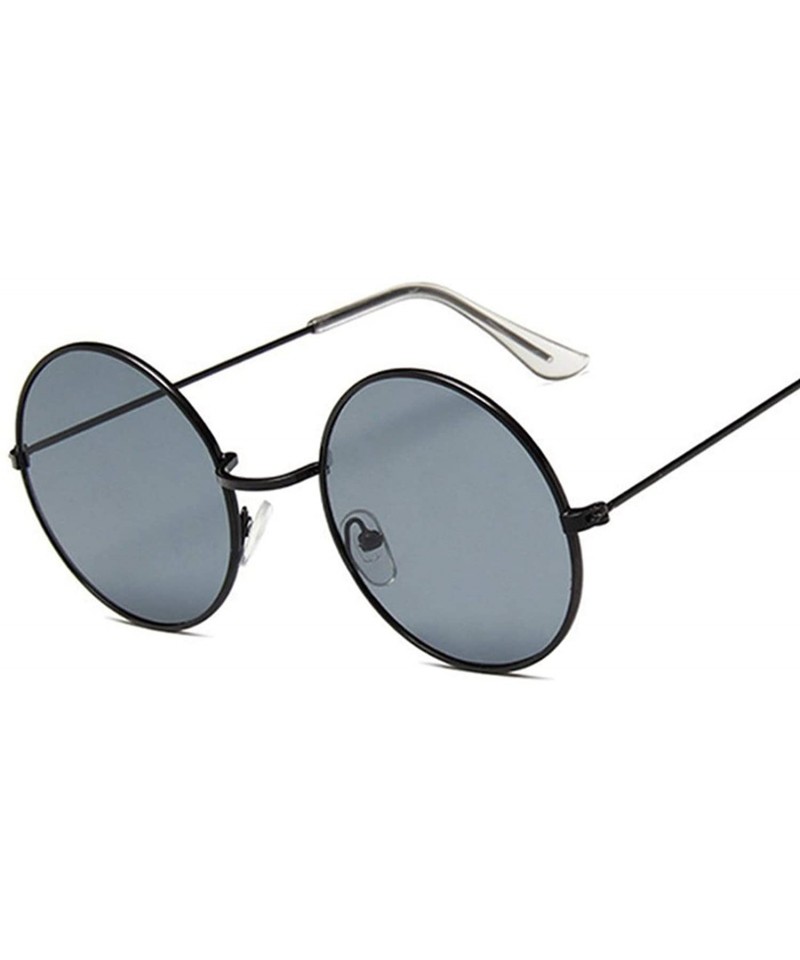 Retro Round Sunglasses Women Brand Designer Sun Glasses Alloy Mirror