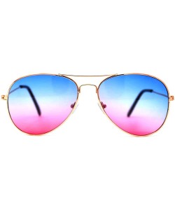 Aviator 12 Pieces Wholesale Aviator Sunglasses Two Tone Color Lens Gold Metal Frame - 064-blue-pink-12 Pairs - CE18LLDUZ5L $2...