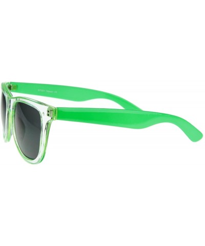 Wayfarer Candy Colorful Jolly Rancher Raver Rolling Transparent Horn Rimmed Sunglasses (Green) - CO116Q2K52V $10.40