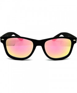 Aviator 97800 Premium Soft Horned Rim Matte Finish Mirror Revo Retro Sunglasses - Matte Black - CA183GWR8LZ $17.20