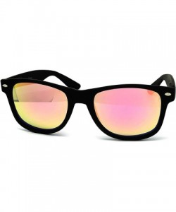 Aviator 97800 Premium Soft Horned Rim Matte Finish Mirror Revo Retro Sunglasses - Matte Black - CA183GWR8LZ $17.20