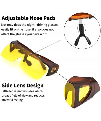 Goggle Oversized Glasses Regular Prescription Polarized - Brown Half Frame/Flip Up Yellow Lens - CT18MGCIEZM $26.58