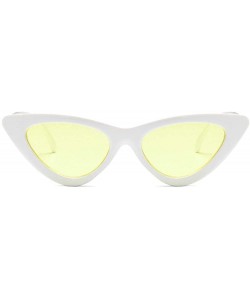 Cat Eye Women Fashion Triangle Cat Eye Sunglasses with Case UV400 Protection Beach - White Frame/Yellow Lens - CK18WQ3L2LD $1...