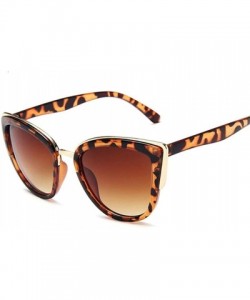 Cat Eye Black Cat Eye Sunglasses Women Retro Female Sun Glasses Female UV400 - Brown - CT198Y47N8T $10.77