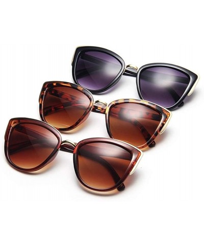 Cat Eye Black Cat Eye Sunglasses Women Retro Female Sun Glasses Female UV400 - Brown - CT198Y47N8T $10.77