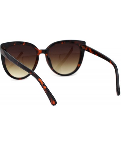 Butterfly Womens Glitter Trim Oversize Cat Eye Mod Plastic Sunglasses - Tortoise Gold Brown - CQ18WY65AKO $13.49