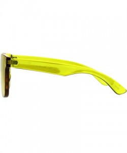 Rectangular Solid Flat Panel Rimless Color Horn Rim Hipster Plastic Sunglasses - Yellow - CL18856CEK3 $14.46