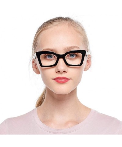 Oversized Anti-Blue Blocker Light Butterfly Readers Cateye Reading Glasses - Anti Blue -2 Pairs/ Black+woodgrain - CW18ZKEX38...