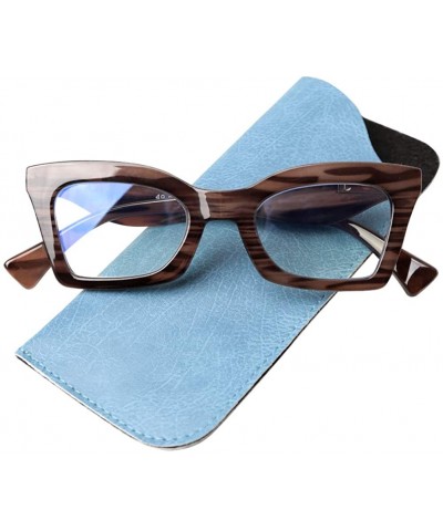 Oversized Anti-Blue Blocker Light Butterfly Readers Cateye Reading Glasses - Anti Blue -2 Pairs/ Black+woodgrain - CW18ZKEX38...