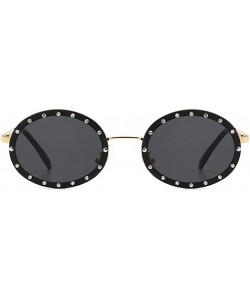 Round Diamond Decoration Round Sunglasses for Women Metal Frame - C6 Brown - CX1987AR58G $10.78