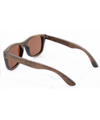 Wayfarer Genuine Handmade Wood Sunglasses Anti-glare Polarized Bamboo Layer UV400 Glasses-Z6016 - Bamboo Brown - CC12DZ515PH ...