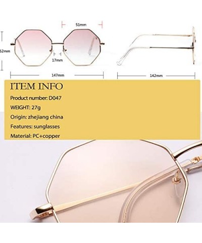 Square hexagon sunglasses Designer Fashion Sunglasses - Blue and Pink - CT18A6CXTL0 $11.11