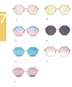 Square hexagon sunglasses Designer Fashion Sunglasses - Blue and Pink - CT18A6CXTL0 $11.11