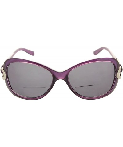 Butterfly Womens Bifocal Sunglasses Fashion Oversized - Purple - CH182WLZDXO $18.79