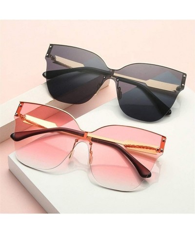 Oversized Trendy Oversized One Piece Sunglasses Women Half Frame Arrow Leg Cateye Eyewear UV Protection - C4 - C1190OILQL8 $1...