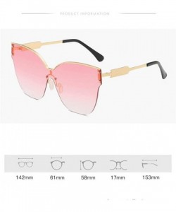 Oversized Trendy Oversized One Piece Sunglasses Women Half Frame Arrow Leg Cateye Eyewear UV Protection - C4 - C1190OILQL8 $1...