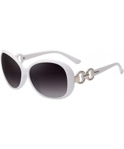 Oversized Fashion Women Men Double Ring Decoration Shades Sunglasses Integrated UV Glasses - F - CN190OL304X $7.79