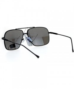 Aviator Air Force Sunglasses Unisex Retro Fashion Metal Square Aviators UV 400 - Black (Silver Mirror) - CS186US8ZRA $13.23