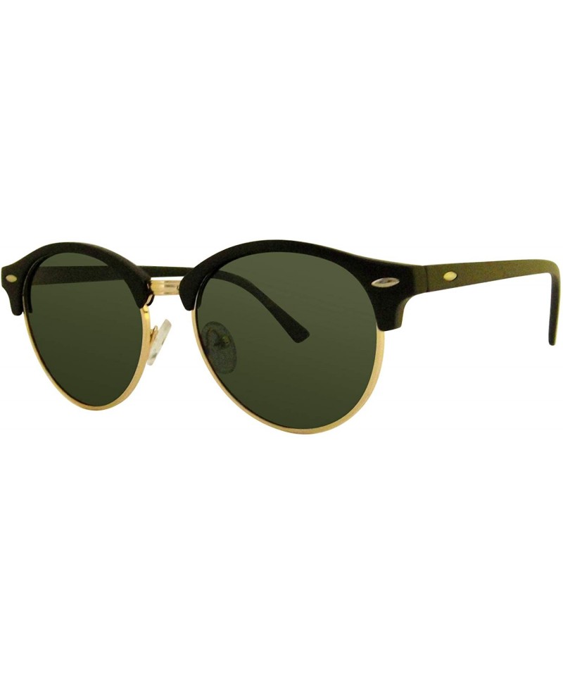 Rimless xc4246 polarized retro half rimless sunglasses man and women - Dark Green - CI18YO8ISK5 $15.49