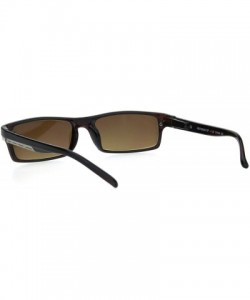 Rectangular Mens Narrow Rectangular Plastic Powered Reader Lens Reading Sunglasses - Brown - CJ18HLKD7O4 $11.26