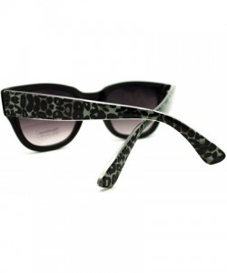 Square Womens Sunglasses Chic Square Cateye Animal Print Frame - Black - CK11FDG6S77 $10.32