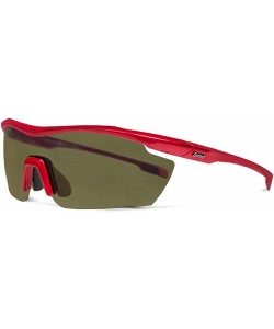 Sport Gamma Red Tennis Sunglasses with ZEISS P310 Green Tri-flection Lenses - CR18KN0SU3W $17.63