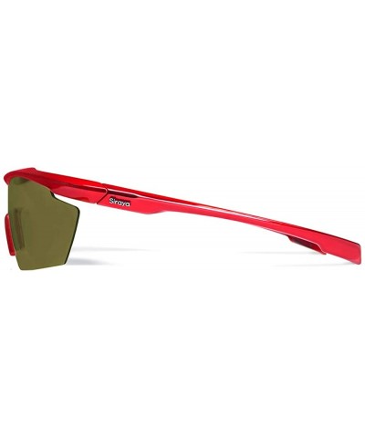 Sport Gamma Red Tennis Sunglasses with ZEISS P310 Green Tri-flection Lenses - CR18KN0SU3W $17.63