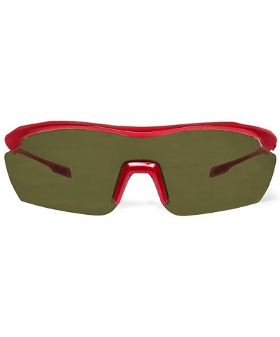 Sport Gamma Red Tennis Sunglasses with ZEISS P310 Green Tri-flection Lenses - CR18KN0SU3W $17.63