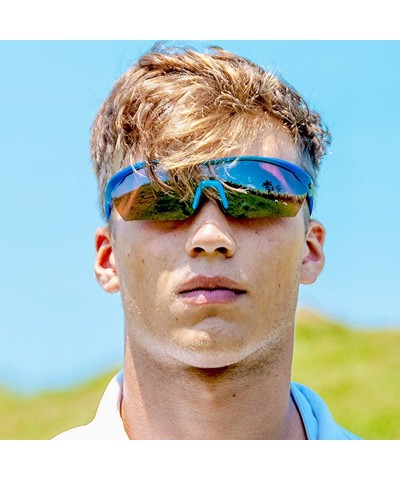 Sport Gamma Red Tennis Sunglasses with ZEISS P310 Green Tri-flection Lenses - CR18KN0SU3W $17.63