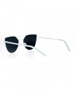 Cat Eye Unique Metal Brow Wire Womens Cat Eye Sunglasses - White Black - C412G8WBLV7 $15.66