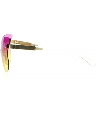 Butterfly Womens Oceanic Color Gradient Butterfly Rimless Fashoin Sunglasses - Pink Yellow - CY12G7GVXML $10.89