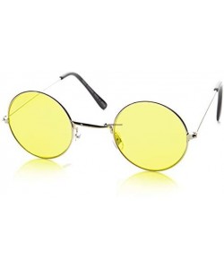 Round Lennon Style Round Circle Metal Sunglasses w/Color Lens Tint - CO119YAGTT9 $12.80