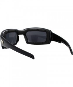 Rectangular Foam Padded Goggle Sunglasses Shield Rectangle Wrap Around UV400 - Shiny Black (Black) - C71962NRUW6 $13.49