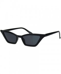 Cat Eye Womens Squared Thin Plastic Minimalist Cat Eye Sunglasses - All Black - C018IINRHWI $12.10