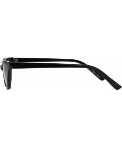 Cat Eye Womens Squared Thin Plastic Minimalist Cat Eye Sunglasses - All Black - C018IINRHWI $12.10