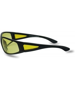 Shield Driving Bifocal Polycarbonate Reading Sunglasses - Matte Black - Yellow - CI18WWTWCQK $19.95