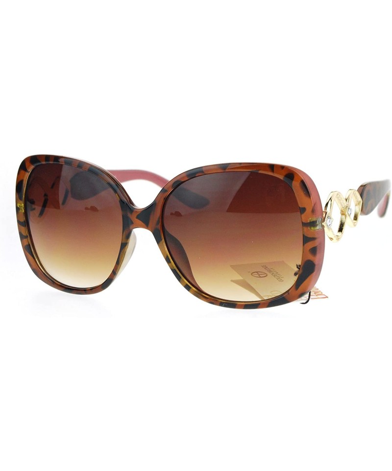 Butterfly Womens Oversized Rhinestone Bling Arm Diva Butterfly Sunglasses - Tortoise Brown - CL12NU2UU49 $8.31