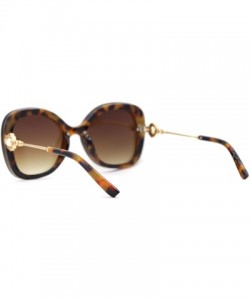 Oversized Womens Pearl Brooch Jewel Hinge Designer Fashion Sunglasses - Tortoise Brown - CL18U0KUYUE $15.27