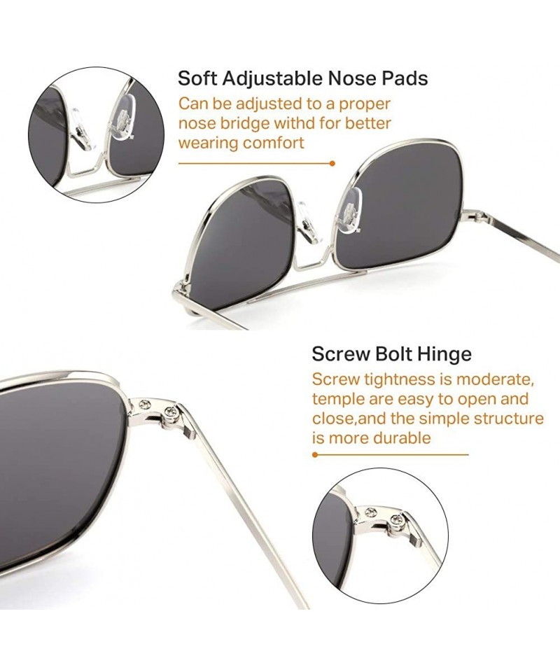 Mens Aviator Sunglasses 55mm Polarized Pilot Military Square Shades