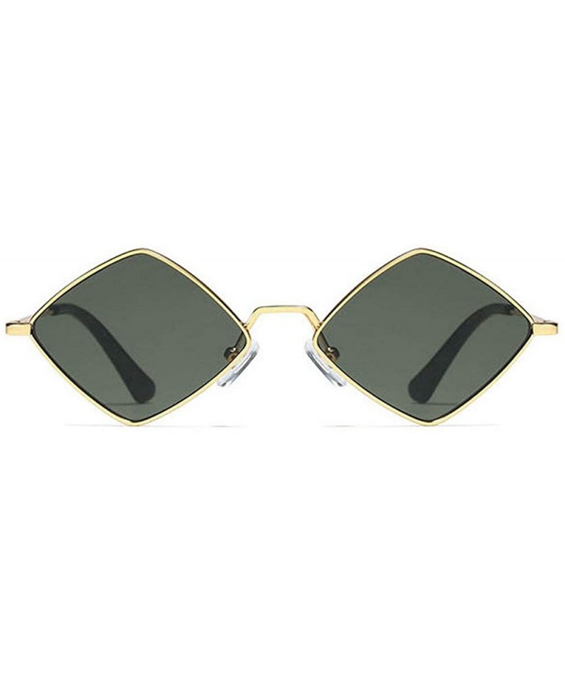 Square Fashion Personality Small Frame Metal Sunglasses Brand Designer Female sun glasses - Green - C518UZCNAG3 $12.23