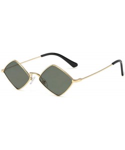 Square Fashion Personality Small Frame Metal Sunglasses Brand Designer Female sun glasses - Green - C518UZCNAG3 $12.23