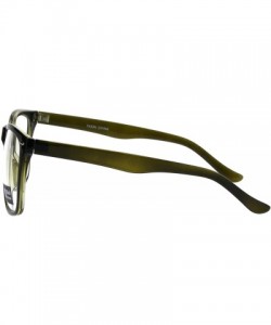 Oversized Thin Plastic Nerdy Geek Rectangular Clear Lens Eyeglasses - Green - C318GYQQLG7 $10.25