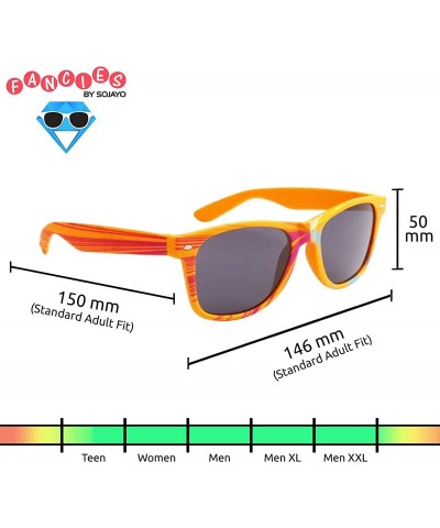 Wayfarer 2 Pair HQL Miami Fancies by Sojayo - 1 Sojayo-xbright Neon Orange & 1 Black (2 Pack) - CS18D60XQHM $9.93