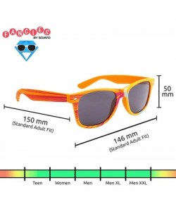 Wayfarer 2 Pair HQL Miami Fancies by Sojayo - 1 Sojayo-xbright Neon Orange & 1 Black (2 Pack) - CS18D60XQHM $9.93