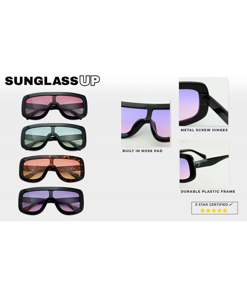 Square Oversized Sunglasses For Women Men Fashion Flat Top Big Frame  Shadesblack Frame/black Lens