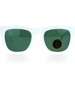 Rectangular Vintage Style Glass Lens Rectangular High Point Plastic Sunglasses - White Green - CS129SXCPFT $10.03